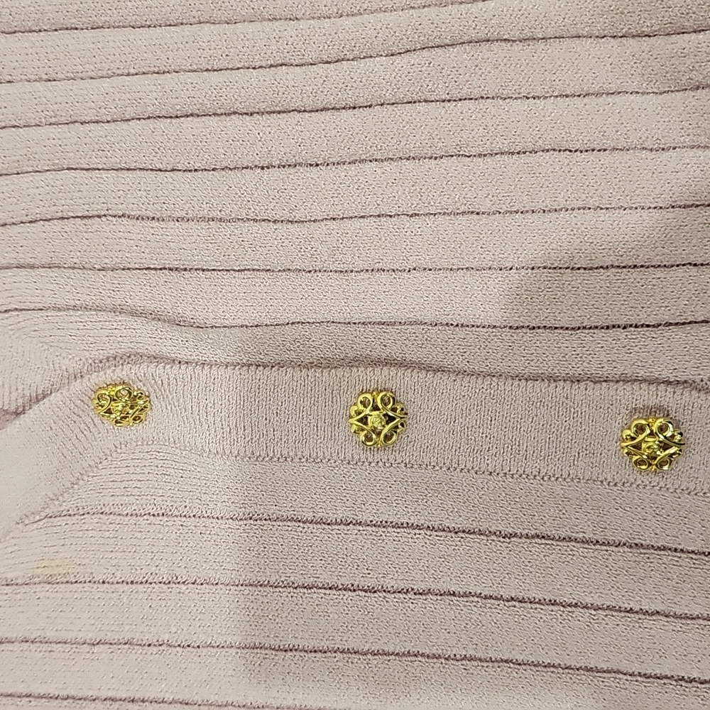 St John Collection Pink Sweather Knit jacket Size 14 Gold Buttom - Picture 3 of 12